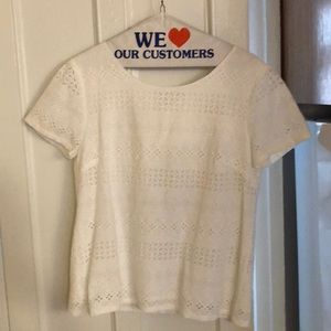 NWT J Crew Summer White Lace Top
